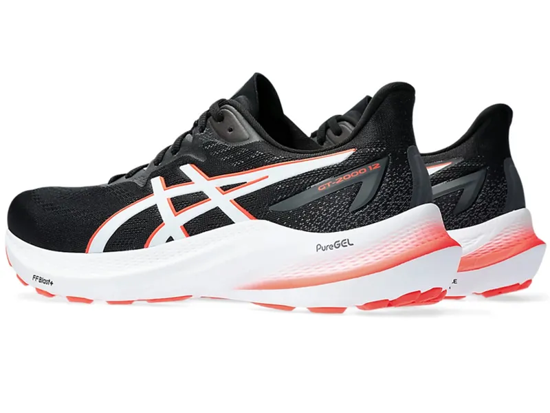Asics Men's GT-2000 12 Running Shoes Black/Sunrise Red-4